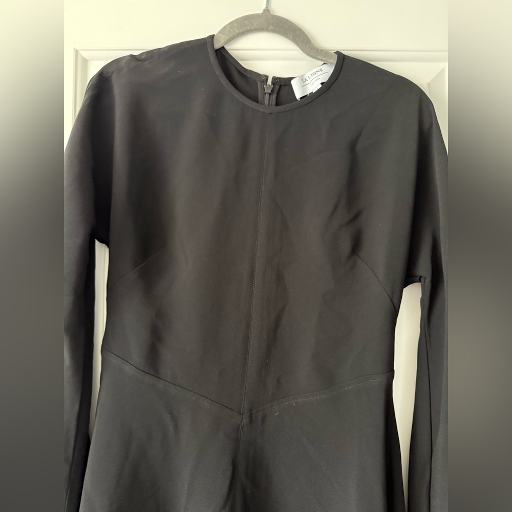 La Ligne Black Long-Sleeve Fit-and-Flare Mini Dress - Picture 9 of 11